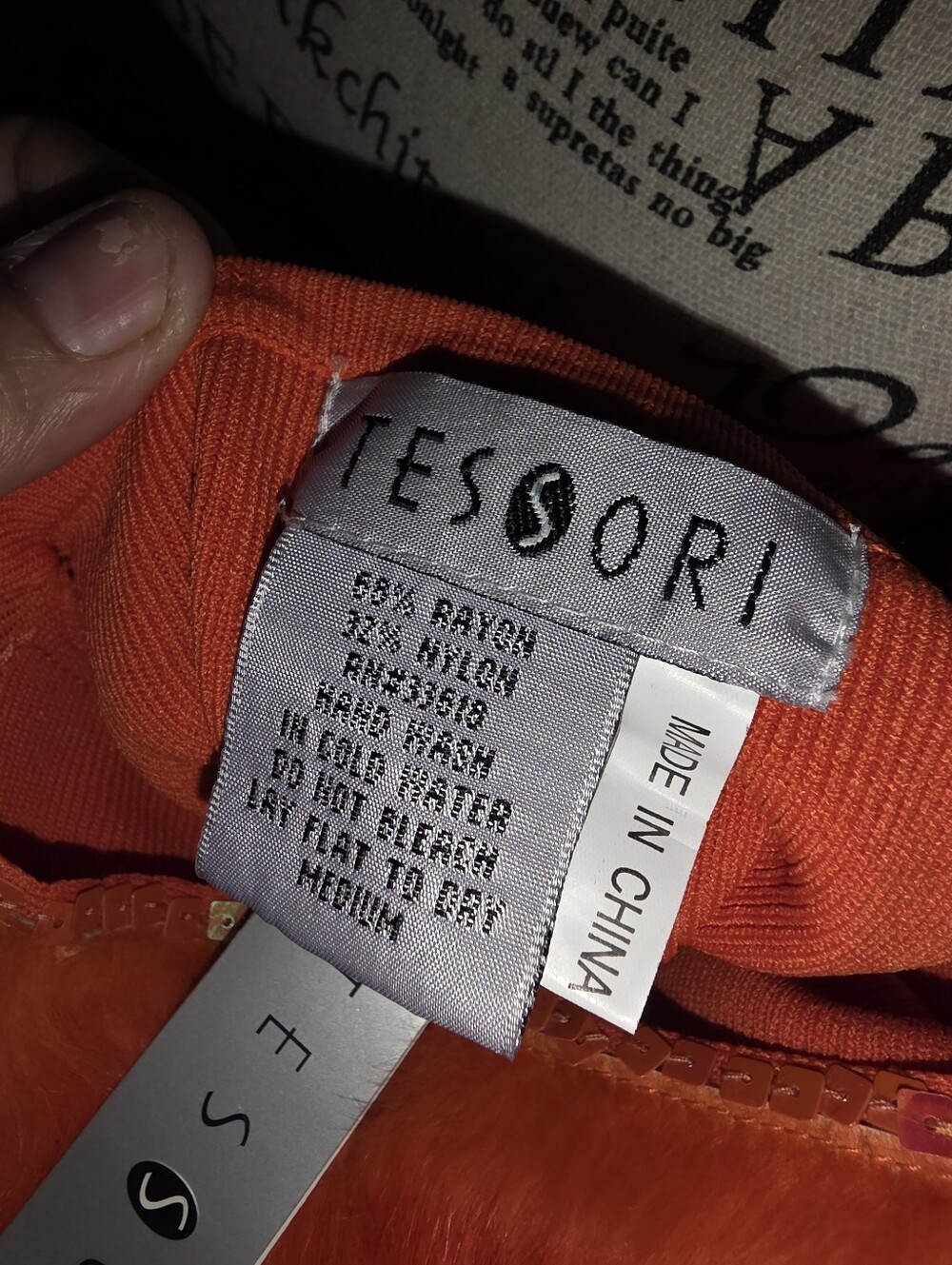 Tesori Bright Orange Knit Women's Blouse